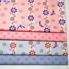 Тканевый розовый цветок, приятный для кожи саржевый хлопок для ручной швейной одежды, делая дышащее постельное белье, мягкая ткань на половину метра