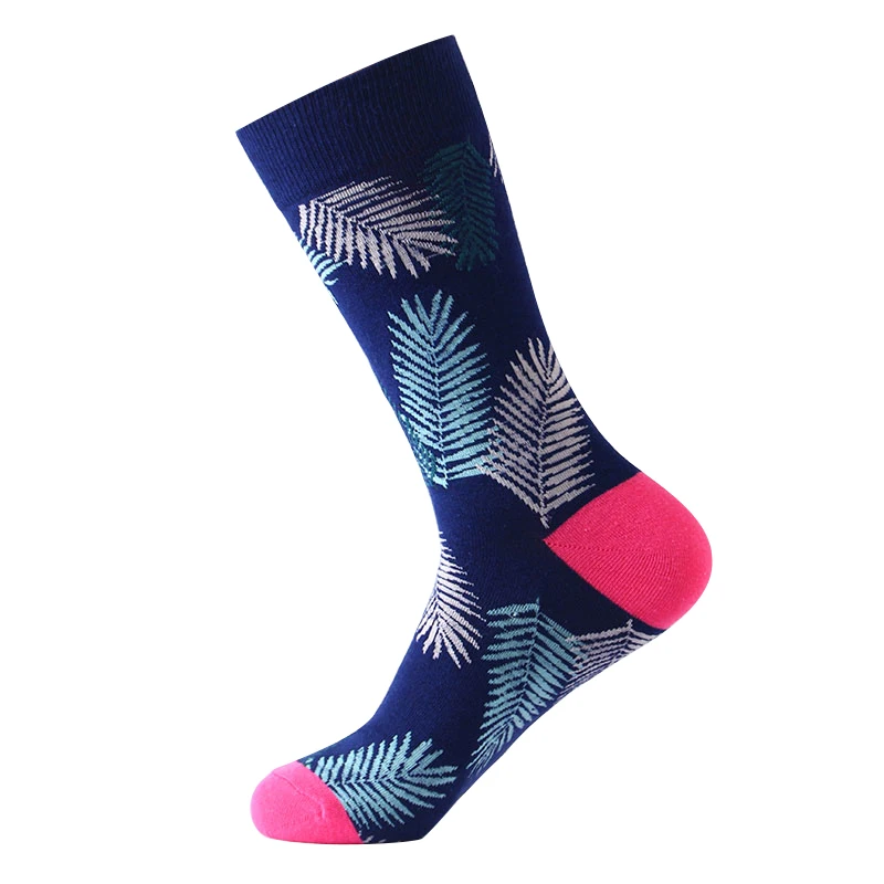 Moda Socmark, модные мужские носки, водоросли, океан, геометрические, Зебра, фламинго, Полосатые стильные счастливые носки, уличная одежда, забавные носки - Цвет: 50011