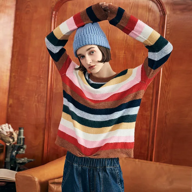colorful striped sweater