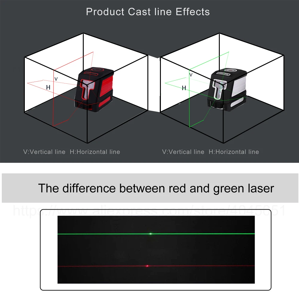 Preise Boebede Laser Level Horizontale Vertikale und Kreuz Linie Selbst Nivellierung Rot Grün Strahl 2 Laser Diode Tragbare Ebene meter