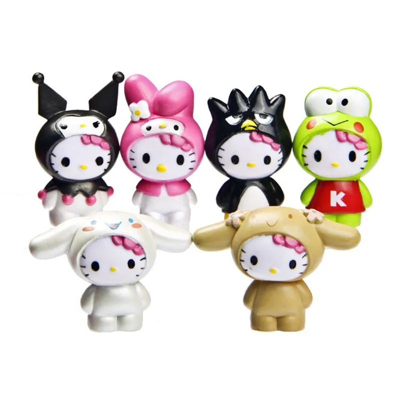 6 шт./компл. hello kitty домашнее украшение мини игрушки ручной работы миниатюрные