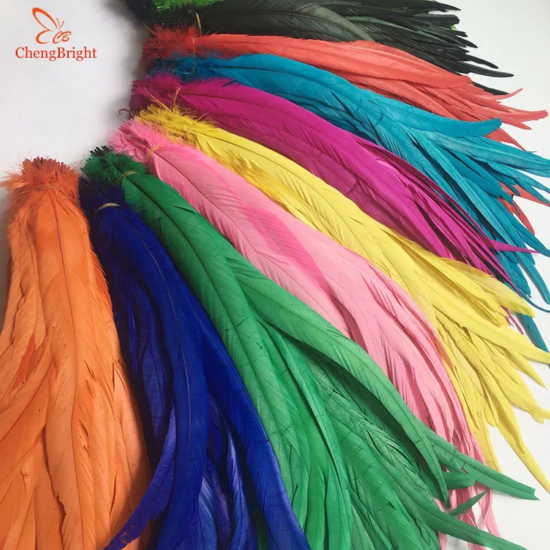 ChengBright Wholesale 100PCS 30-35CM Natural Rooster tail Feathers For Decoration Craft Feather Christma Diy Pheasant Feather