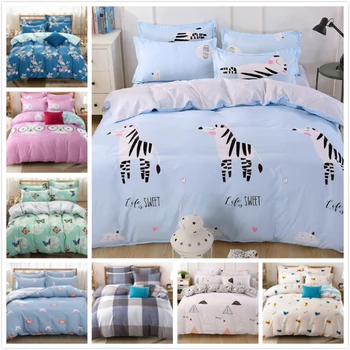 

AB Side Duvet Cover 3/4 pcs Bedding Set Soft Cotton Bed Linens Kids Child Bedspreads Single Twin Queen King Size 150x200 180x220