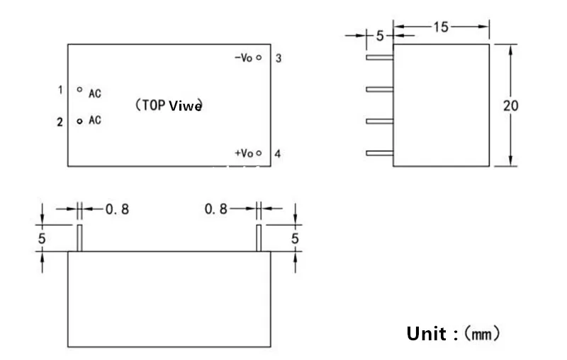 5 шт./лот, HLK-PM03, CE, AC, DC, 3,3 В, 3 Вт, переключаемый модуль питания, преобразователь цепи с CE