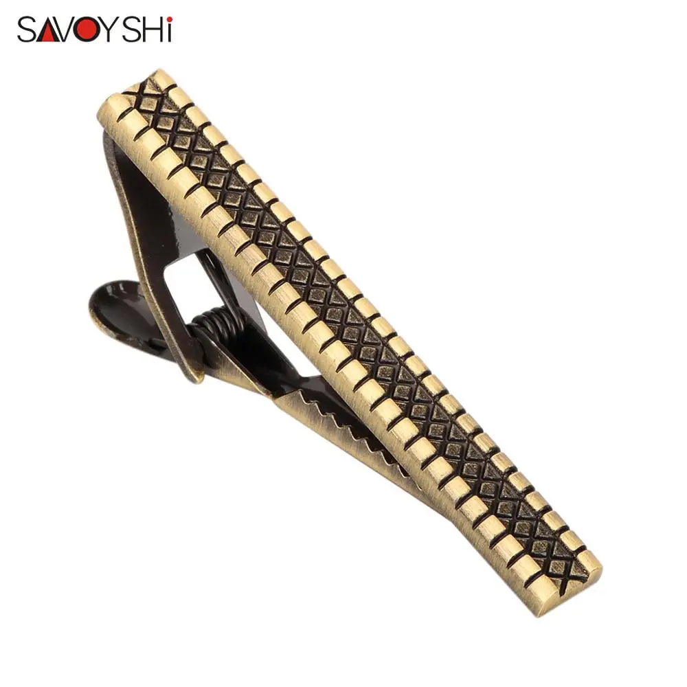 

SAVOYSHI Vintage Bronze Necktie Tie Clasp Newest Simple Metal Tie Clip for Men Tie bar pin Suit Accessories Jewelry Wedding Gift