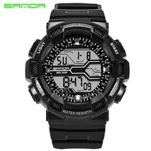 SANDA Брендовые мужские спортивные часы для отдыха на природе армейские часы для мужчин Будильник хронограф цифровой водонепроницаемый Erkek Kol saati