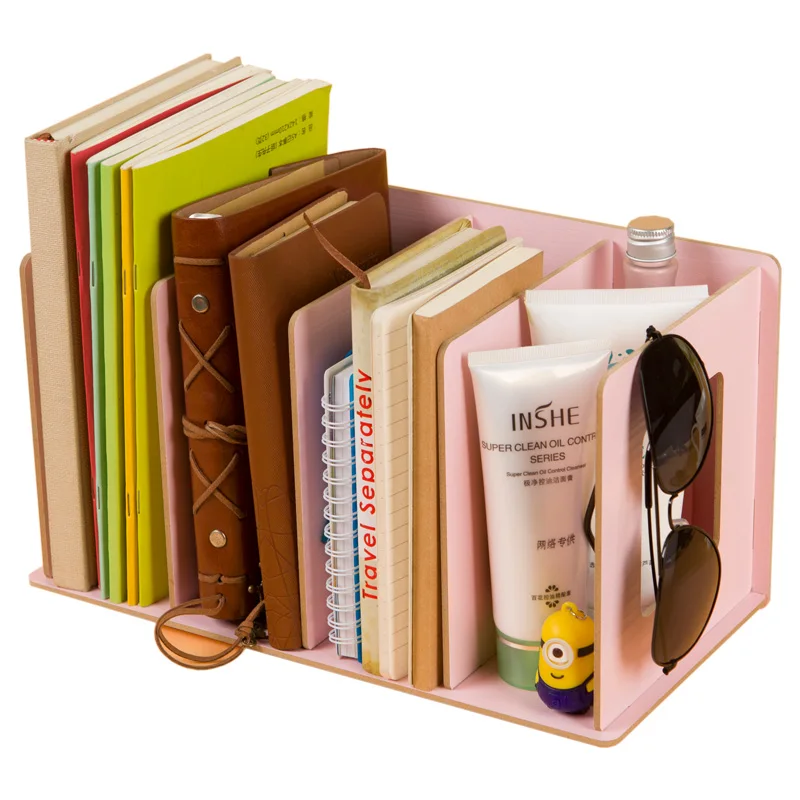 Cena Drewno DIY Desktop czasopisma książki regały magazynowe książka półka ekspozycyjna stojak Mesh organizer na biurko regał Bookend