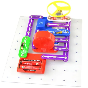 

New Technic Kids Electronics Blocks Kit Switch Circuits Electronics Discovery Kit Science Educational Toys For Children W335