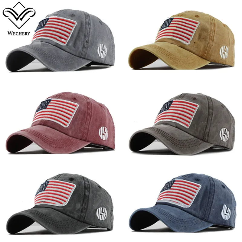 Женская Бейсболка Wechery с регулируемым рисунком американского флага, модная Стильная хлопковая шляпа