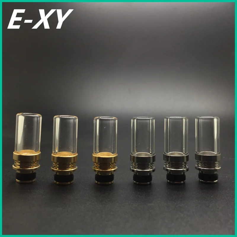 E XY Drip Tips Metal Mouthpiece Pyrex Glass driptip for RDA RBA patriot nimbus helio atty