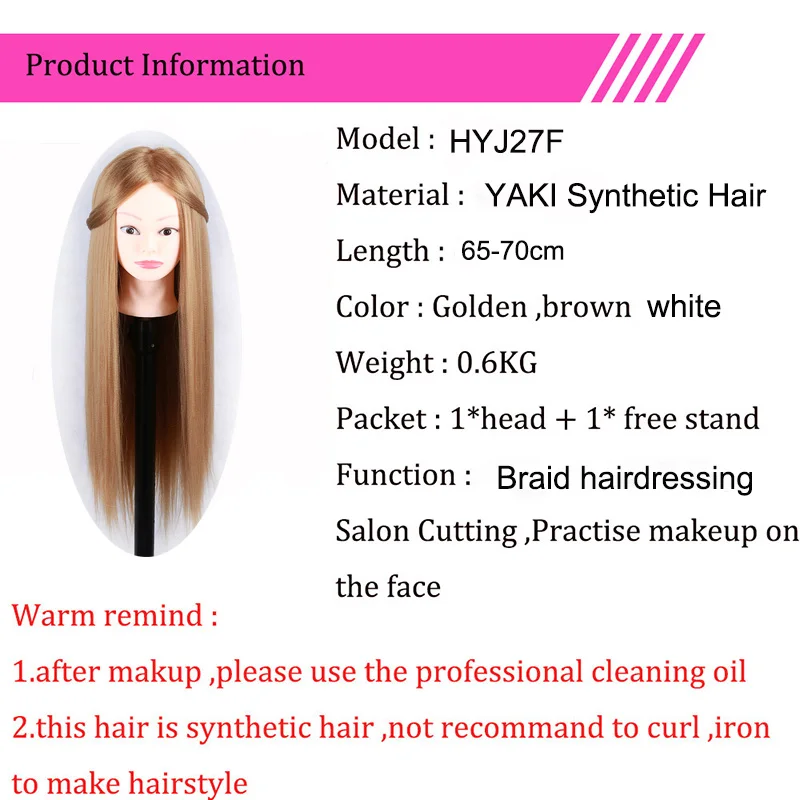 Training Mannequin Heads Doll Head With Synthetic Hair Silicone Mannequins  For Professional Hair Styling Hairdresser For Hairsty