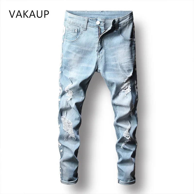 Men Clothes 2019 Jeans Clothes Denim Pant Clothes Ripped Big Size Cotton Black Slim Fit Skinny Jean Men Vintage Distressed Jeans