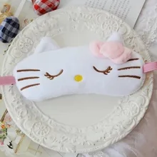 Инструмент для ухода за глазами забавная плюшевая повязка для глаз женская забота о здоровье Kawaii милый мультфильм розовый hello kitty маска для сна глаза повязка на глаза