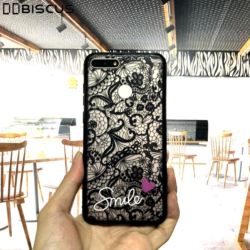 

Lace Flower Plastic PC + TPU Cover For Huawei P10 P20 Lite Nova 4 3 3i 3e 2i 2 Mate 20 10 Honor 6X 6C 7S 7X 7A 7C Pro 8C 8X Case