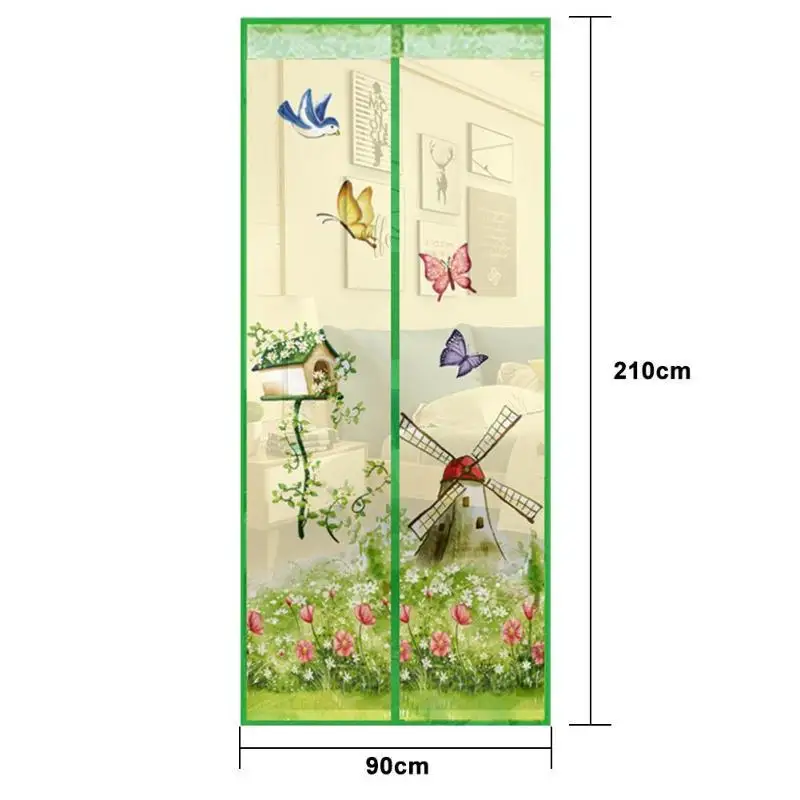 Летняя Магнитная занавеска s дверь экран Тюль анти-москитная занавеска москитная сетка для спальни прохладная и Освежающая москитная сетка
