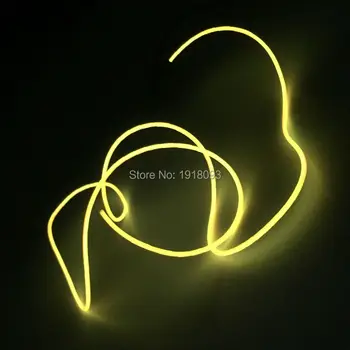 

Newest 1Meter 2.3mm Yellow Flexible Neon glow light EL wire glowing DC-3V For Wedding Party decoration