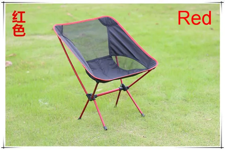 Высококачественный светильник, складной стул для кемпинга, стул для рыбалки, фестиваля, пикника, барбекю, пляжа с сумкой - Цвет: Красный