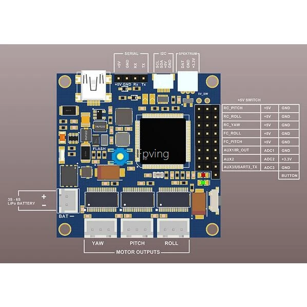 BaseCam Simple BGC 32 битный расширенный бесщеточный шарнирный контроллер версии 3 6 с