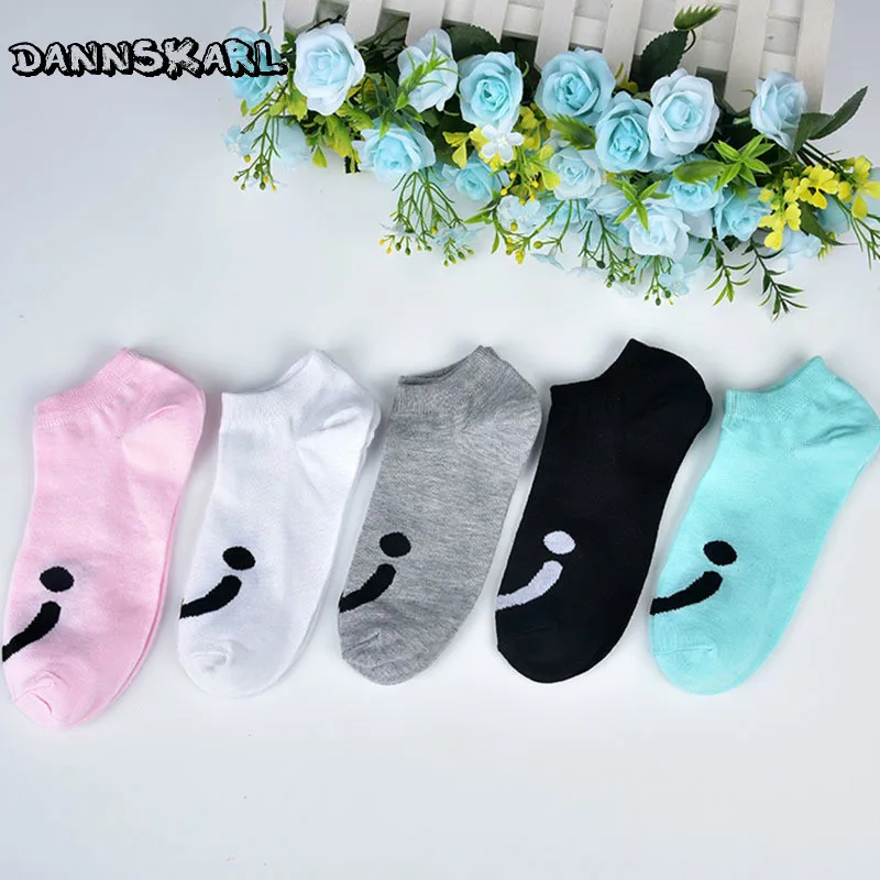 

NEW Summer Women Socks Cartoon Smiling Face Four Seasons Boat Sock For Girl Korean Invisible Style Socks Female Hosiery Meias