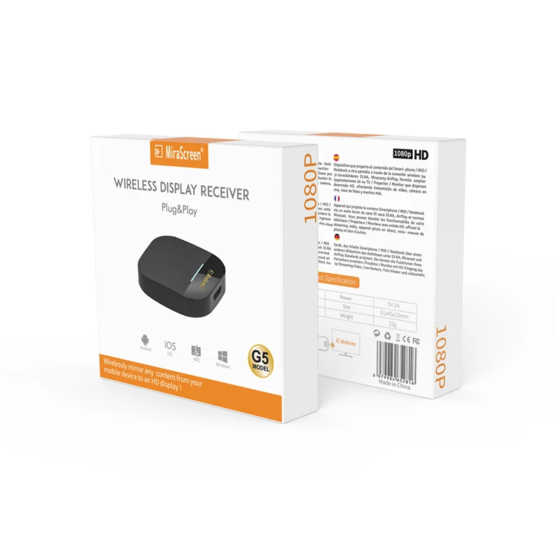 YEHUA G5/G5A 1080p HD мини Смарт ТВ коробка Wifi дисплей ключ Android 4,2 ТВ-карта Miracast DLNA Airplay Зеркальное зеркало хром