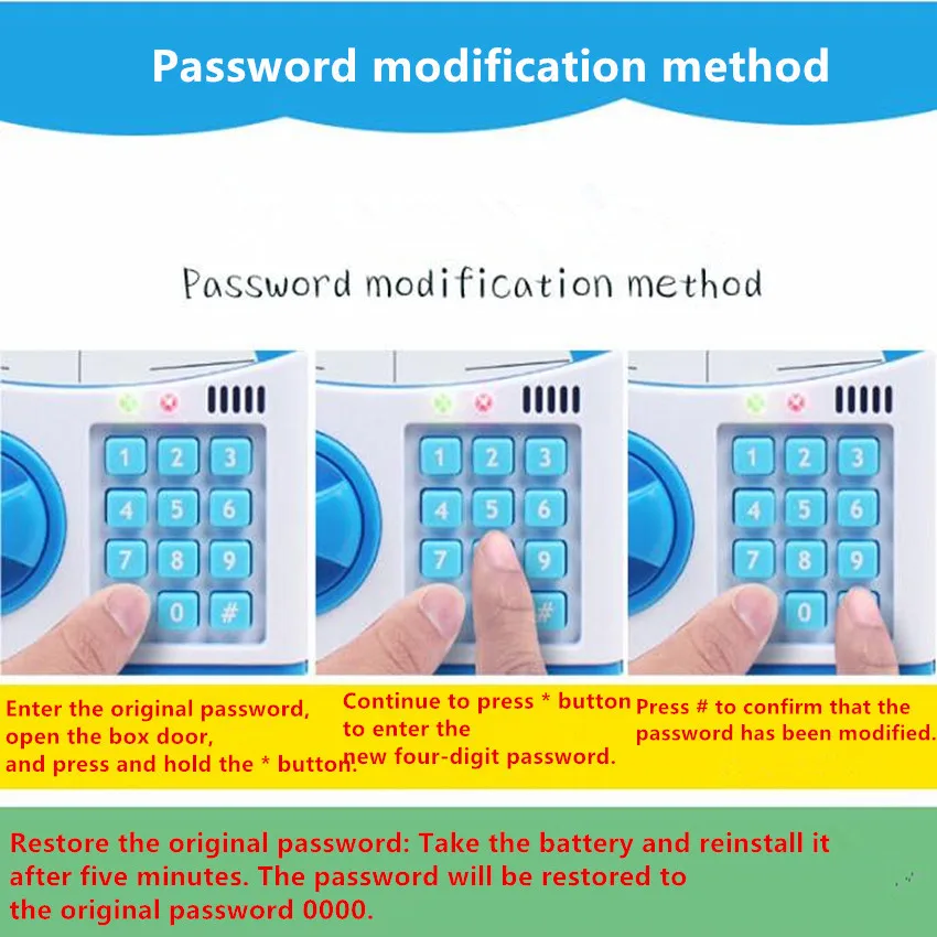 Дети мультфильм электронный ATM монета может авто прокрутки бумага экономия денег поле Пароль копилка подарок для детей