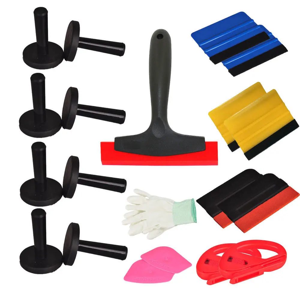 22 Pro Tint 3M Felt Squeegee Vinyl Cutter Rubber Vinyl Wrapping Install Tool Kitin Decals