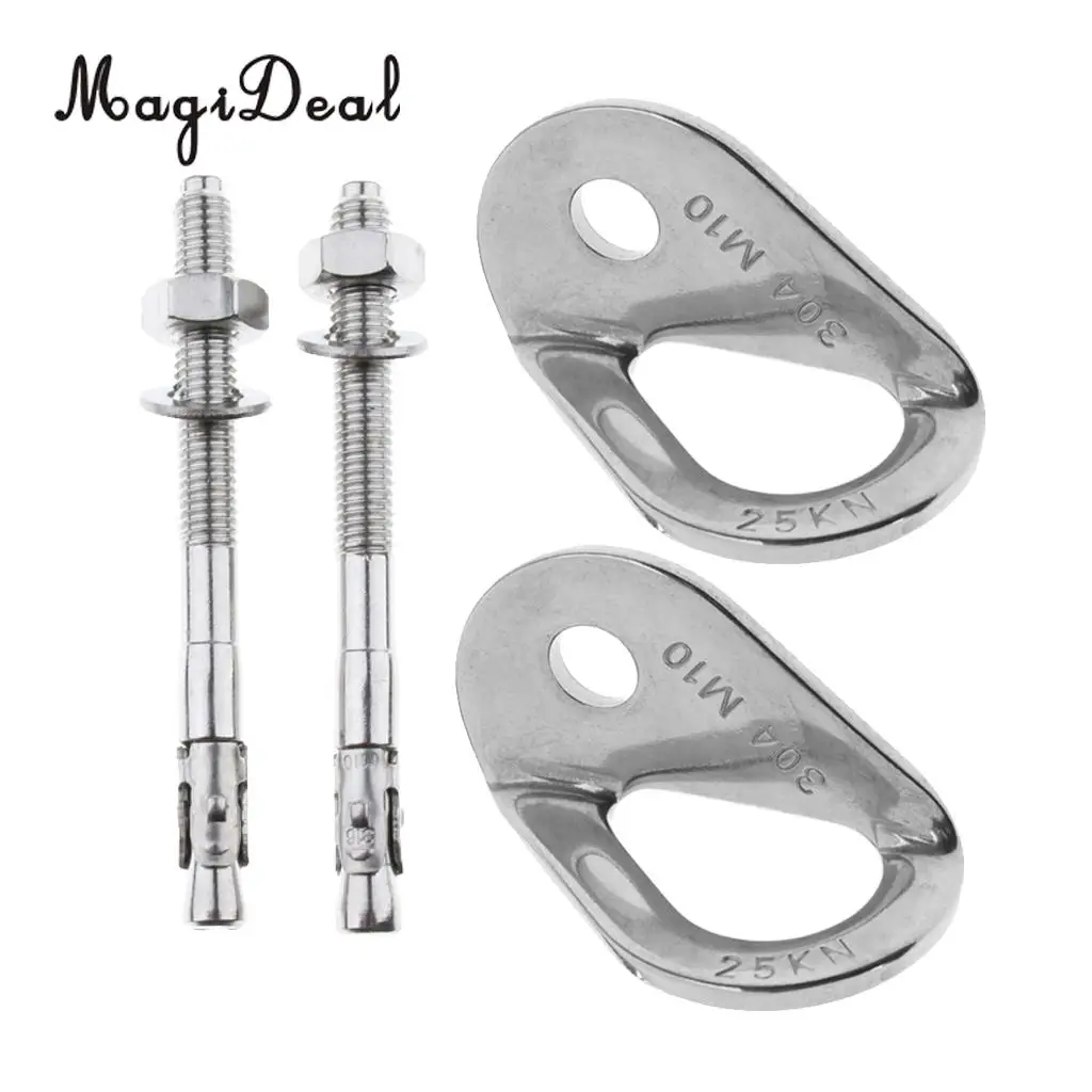 4pcs Stainless Steel Climbing 25KN Anchor Plates Expansion Bolts Set
