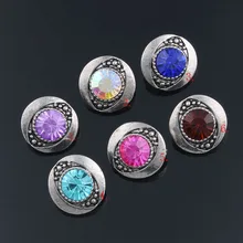 10 шт./лот оснастки ювелирные изделия 12 мм кнопки металлические Цветочные Стразы стили кнопки xinnver Fit DIY оснастки браслеты ZL018