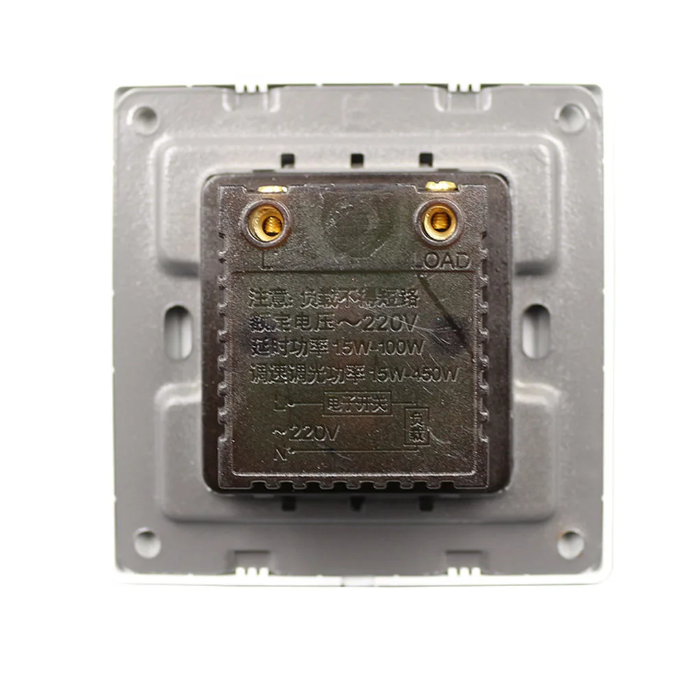 

250V Adjustable Brightness Controller Rotation Practical Home 10A Durable ABS LED Light Dimmer Switch White Concealed 86 Type