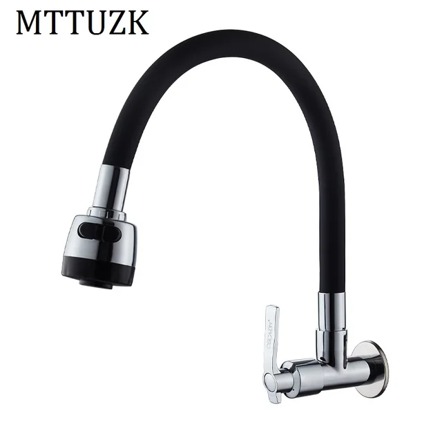 Best Price MTTUZK Brass In Wall Mounted Silica Gel Nose Any Direction Rotating Kitchen Faucet Single Cold Water Tap Torneira Cozinha Best Price MTTUZK Brass In Wall Mounted Silica Gel Nose Any Direction Rotating Kitchen Faucet Single Cold Water Tap Torneira Cozinha