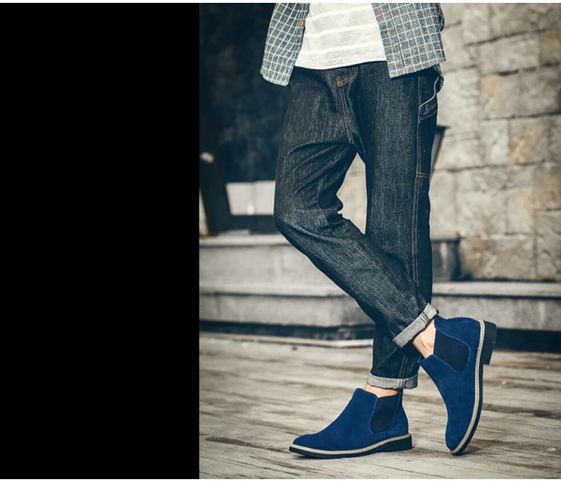 Men's Ankle Boot Suede Casual Chelsea Boots Men Suede Leather Men Winter Boots Men Slip-On Military Boot Men Desert Winter Shoes (11)