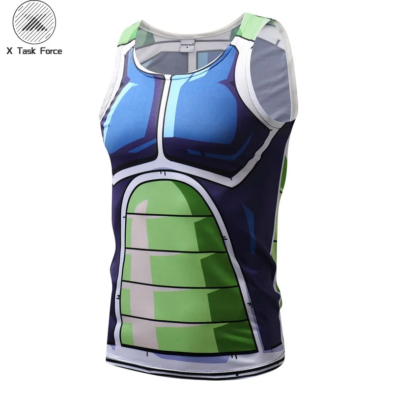 

New Men Dragon Ball Z Vegeta Armor Tank Tops Bodybuilding Vest Fitness Tank Top Hipster 3D Anime Tanks DBZ tanks X Task Force
