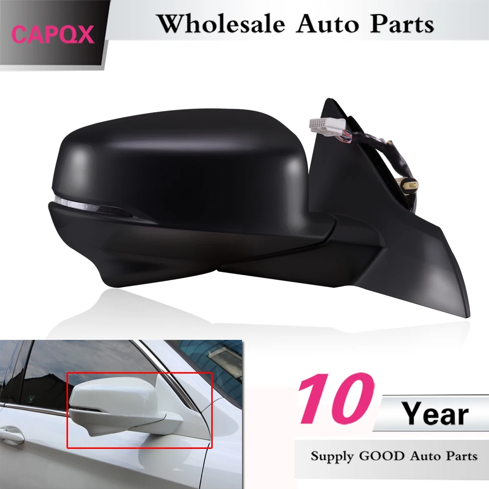 

CAPQX With Camera Electric folding+turn light +Heating For Honda Accord 2014 2015 2016 Outside Rearview Mirror Assembly 14Wire