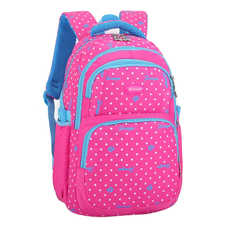 Новейший рюкзак, школьный рюкзак из полиэстера, модные школьные сумки в горошек для девочек и мальчиков-подростков, высококачественные рюкзаки, детские сумки - Цвет: rose red