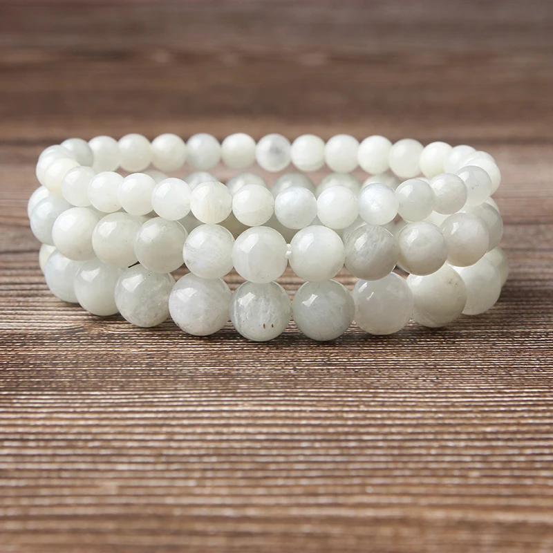 

LanLi fashion jewelry 6/8/10mm white natural loose beads Bracelet Charms Yoga Women meditation amulet
