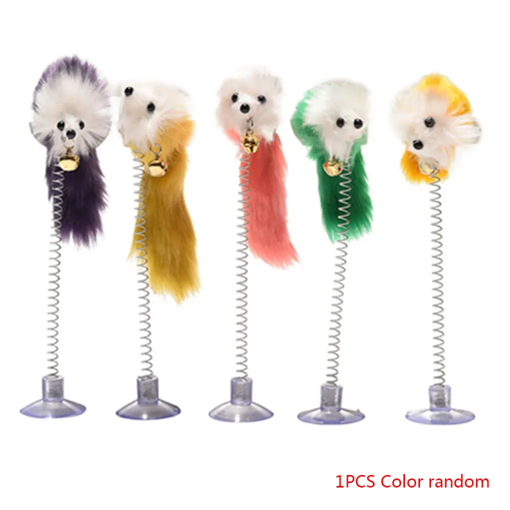 

Pet Mouse Toys Elastic False Mouse Toys Pet Interactive Scratcher Spring Mice Teaser Random Color