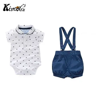 

Kimocat Newborn Baby Boy Clothes Set Boy's college style cotton short-sleeved, short-sleeved, two-piece suit