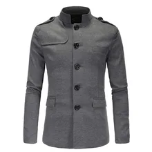 Высокое качество, осенний зимний мужской костюм с воротником, костюм для отдыха, китайский костюм-туника, пиджак со стоячим воротником, Блейзер, мужские блейзеры