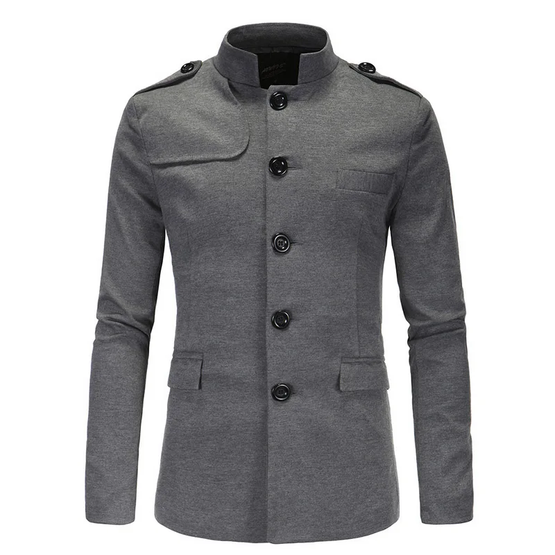 

Top quality 2020 autumn winter Men's collar suit leisure suit Chinese tunic suit jacket stand collar blazer masculino Blazers