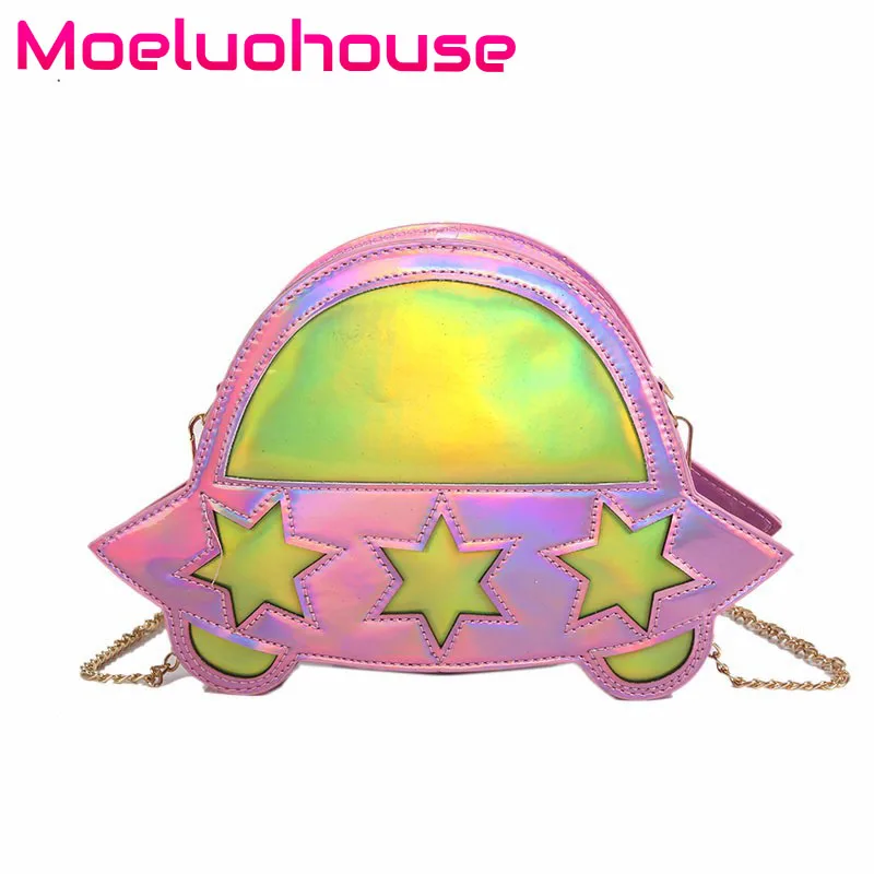 Moeluohouse Mori для женщин и девушек сумка через плечо UFO форма звездное небо цепь