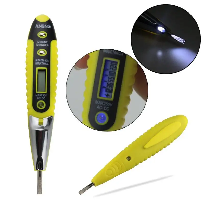 

Digital Meter Tester Electric Meter Test Pen AC/DC 12-250V Electrical Voltage Measure Detector Voltage Detector Tester Voltmeter