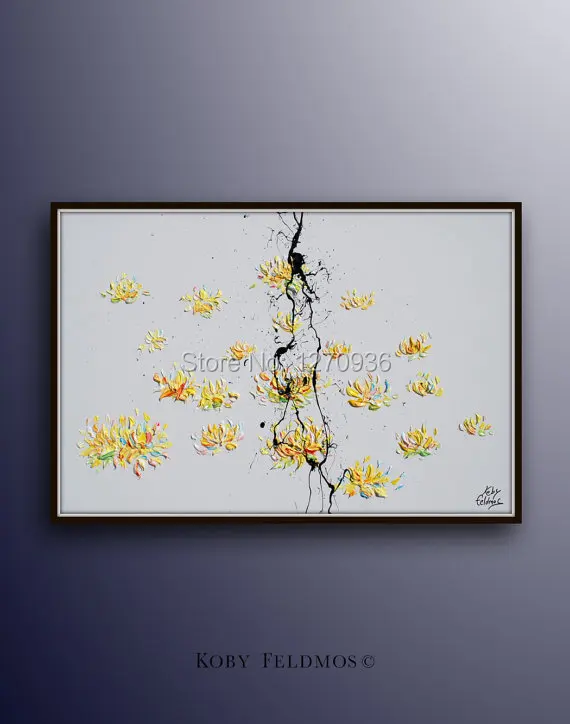 

Lantern Lotus Flower Hand painted High Skill Drop Knife Strong Hand Painted Oil Painting Canvas Home Decor Flower Oil Painting