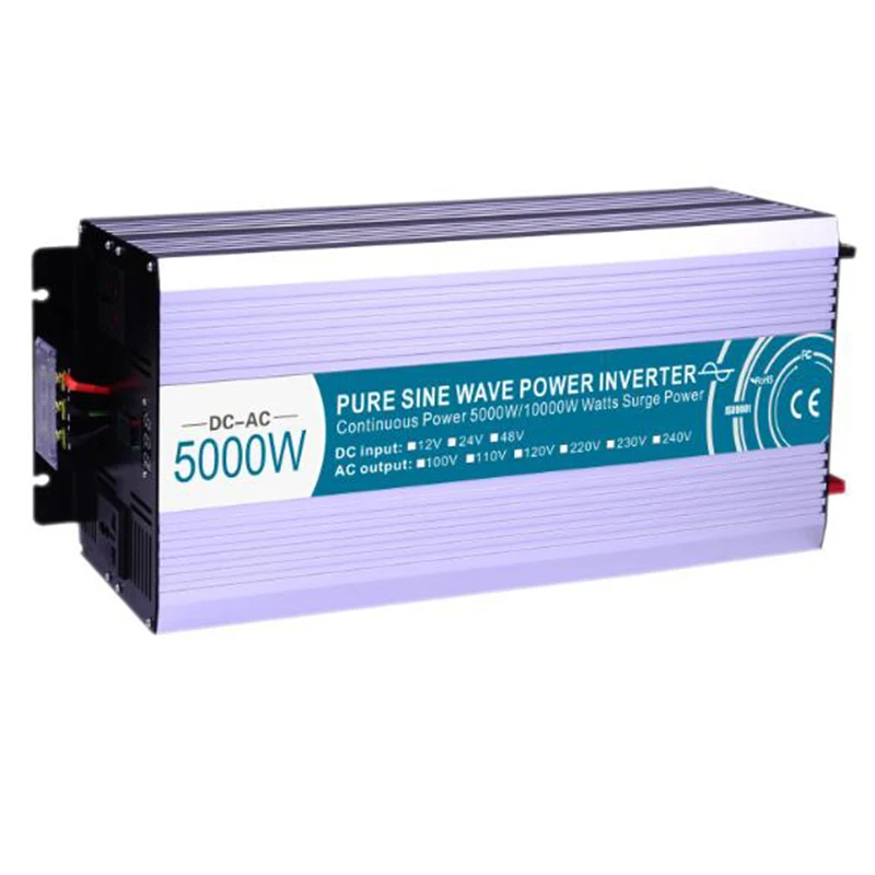 

5000W Pure Sine Wave Inverter DC12V/24V/48V To AC110V/220V Off Grid Solar Invertor Voltage Converter For Refrigerator Water Pump