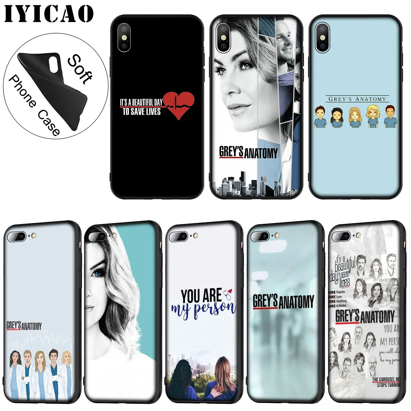 IYICAO Мягкий силиконовый чехол для iPhone XR X XS 11 Pro Max 6 6S 7 8 Plus 5 5S SE 10 |