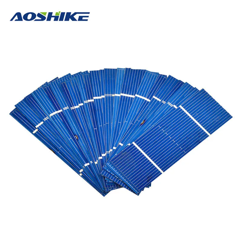 Aoshike 50Pcs Solar Panel Solar Cell 0.5V 0.35W Color 