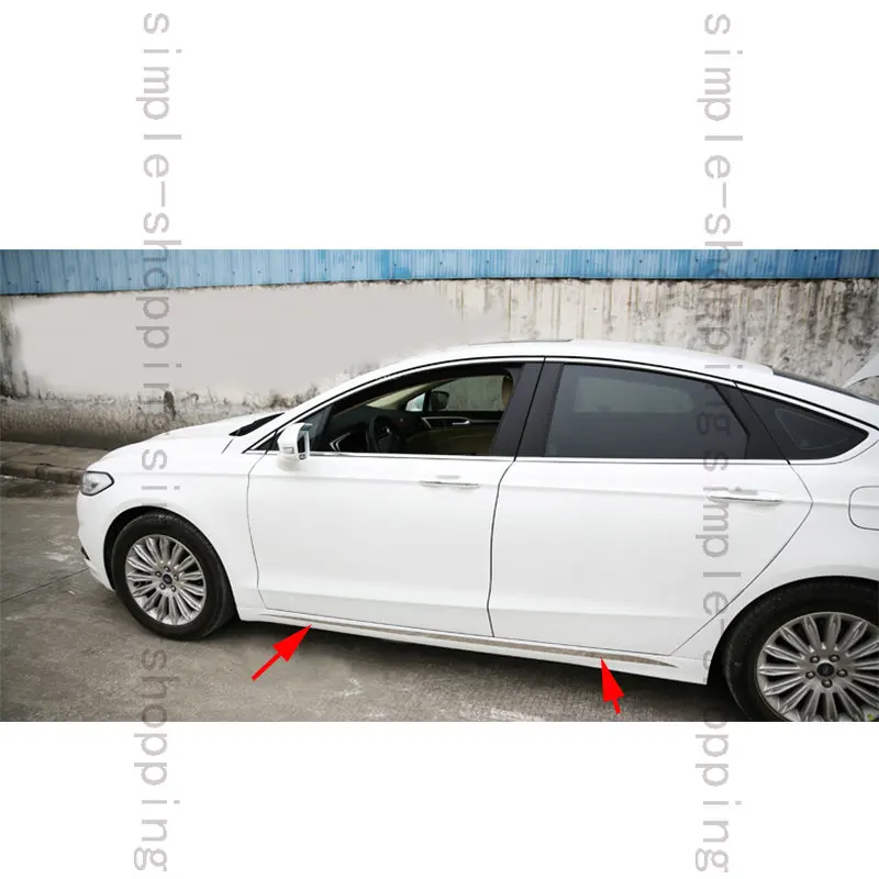 2X стальной корпус ниже двери боковой молдинг Накладка для Ford Fusion Mondeo 13-15