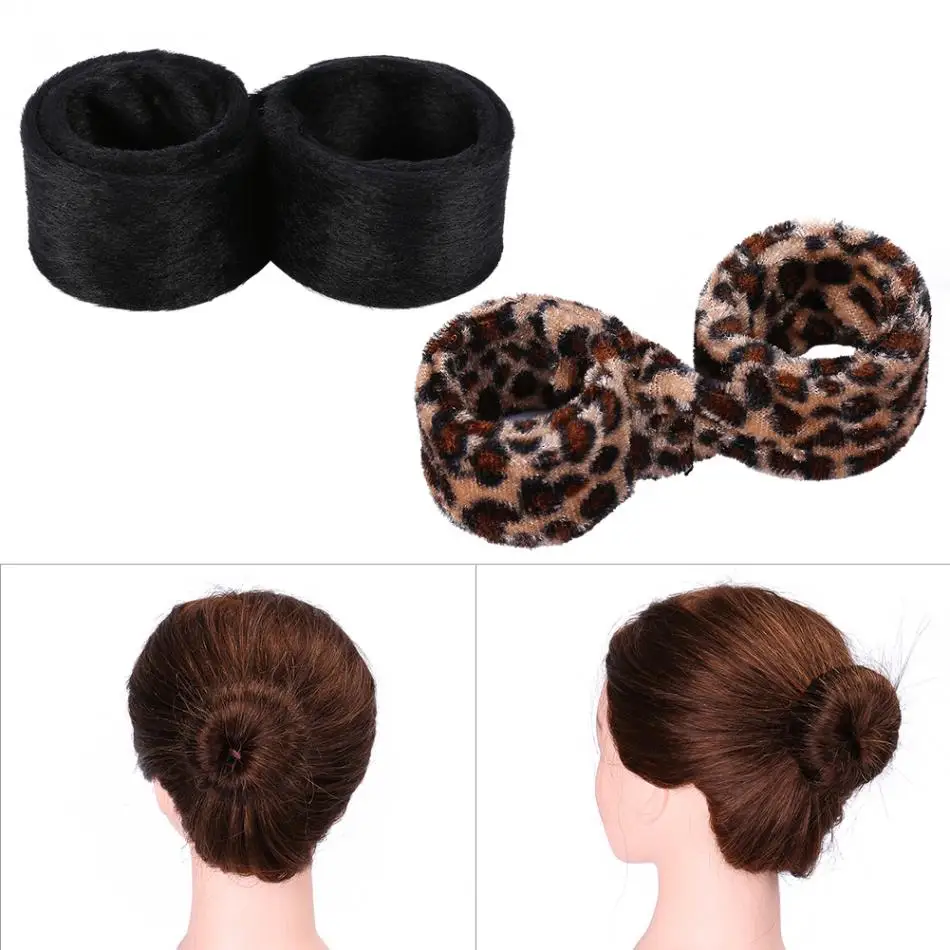 

Leopard Donut Bud Hair Twister Shaper Band Plush Hair Twisted Maker Former Band Hair Curls Bun Maker Hair Styling Accessories