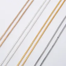5 м/лот диаметр 2 мм цепочки с прямоугольными звеньями ожерелье много результатов Золотой Серебряный родиевый цвет железная цепочка на шею оптом для изготовления ювелирных изделий Diy