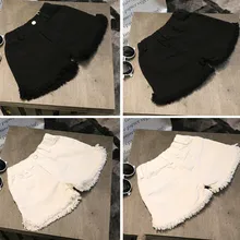 Горячая Распродажа, новые модные летние штаны для девочек Одежда для маленьких девочек белые черные джинсовые шорты с кисточками джинсы детская одежда подарки