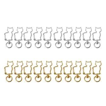 

10Pcs Cat Metal Swivel Clasps Lobster Snap Clasp Hook Keychain Jewelry Making
